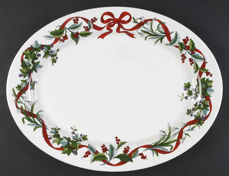 Holiday Garden 16" Oval Serving Platter by Martha Stewart-1