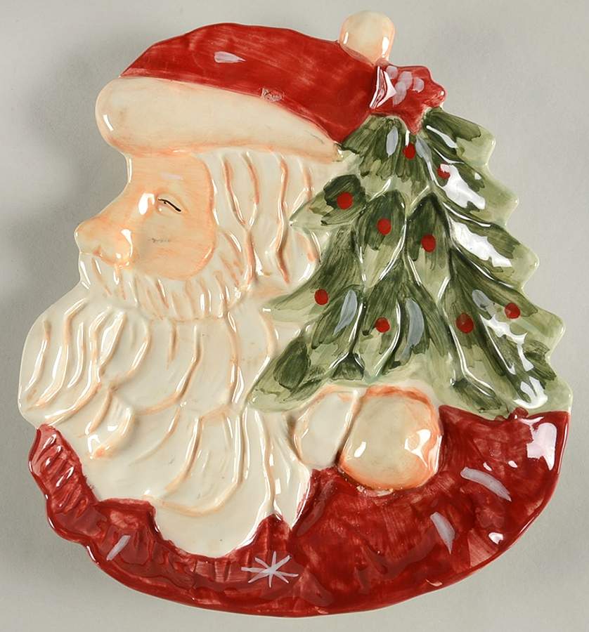 Woodland Santa Figural Salad Plate by Maxcera Corp-1