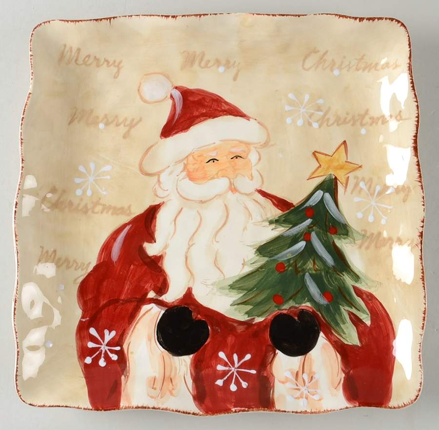 Woodland Santa Square Dinner Plate by Maxcera Corp-1