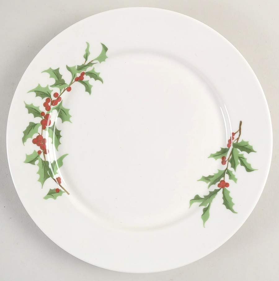 Festive Holly Salad Plate by Martha Stewart-1