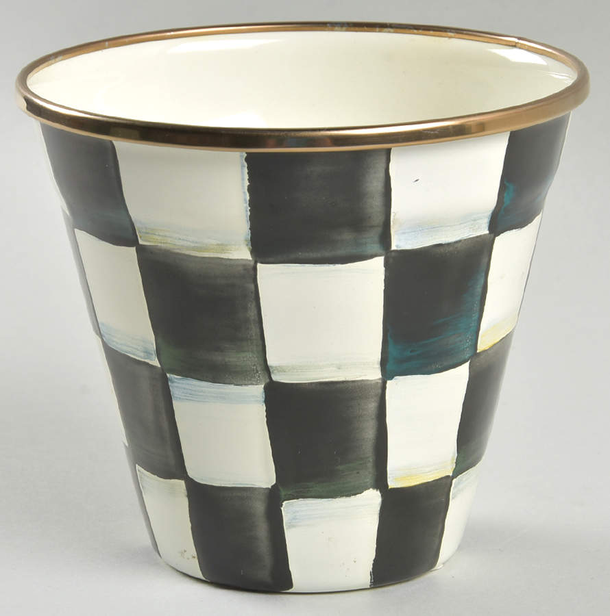 Courtly Check (Enamelware) 4" Flower Pot by MacKenzie-Childs-1