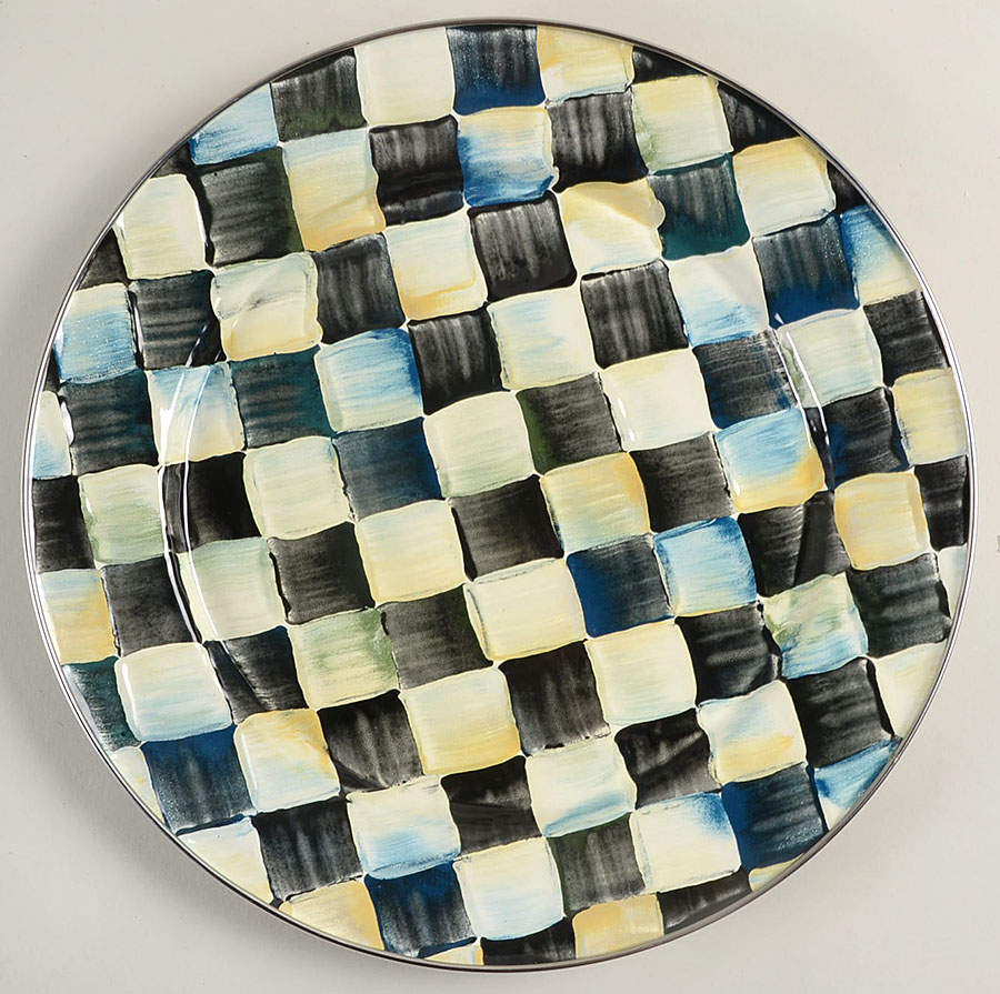 Courtly Check (Enamelware) Service Plate (Charger) by MacKenzie-Childs-1