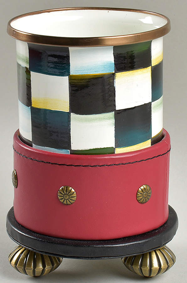 Courtly Check (Enamelware) Pencil/Pen Holder/Cup by MacKenzie-Childs-1