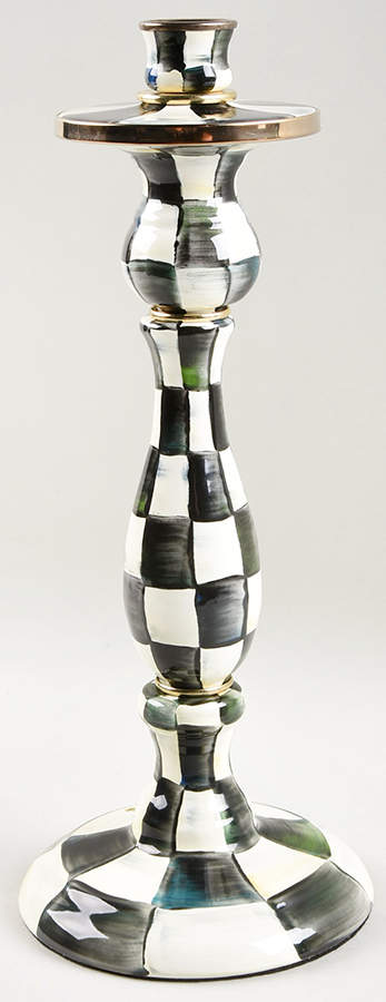 Courtly Check (Enamelware) 13" Candlestick by MacKenzie-Childs-1