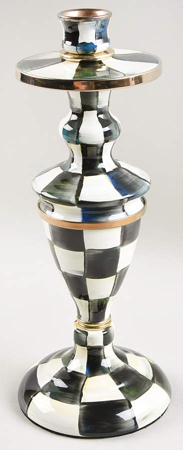 Courtly Check (Enamelware) 11" Candlestick by MacKenzie-Childs-1