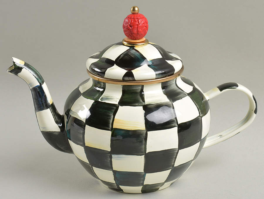 Courtly Check (Enamelware) Teapot & Lid by MacKenzie-Childs-1
