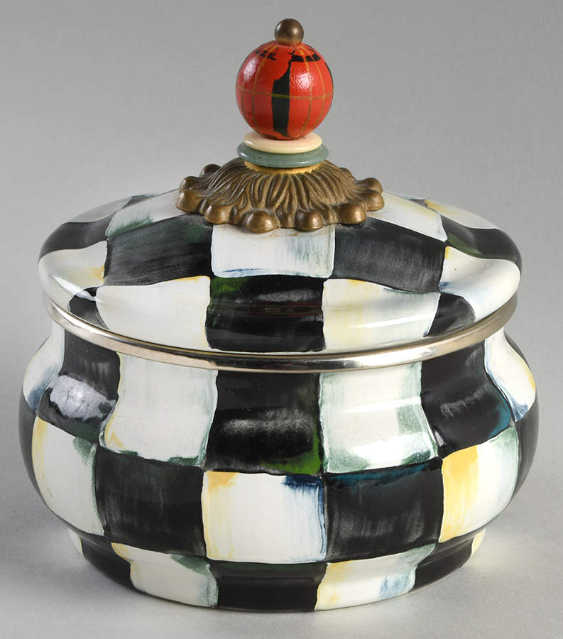Courtly Check (Enamelware) Sugar Bowl & Lid by MacKenzie-Childs-1