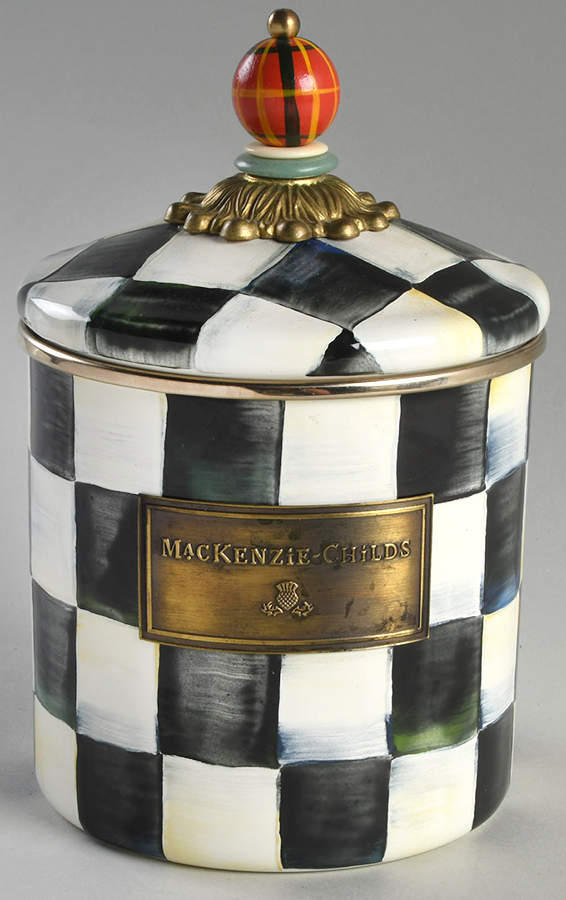 Courtly Check (Enamelware) Small Canister & Lid by MacKenzie-Childs-1