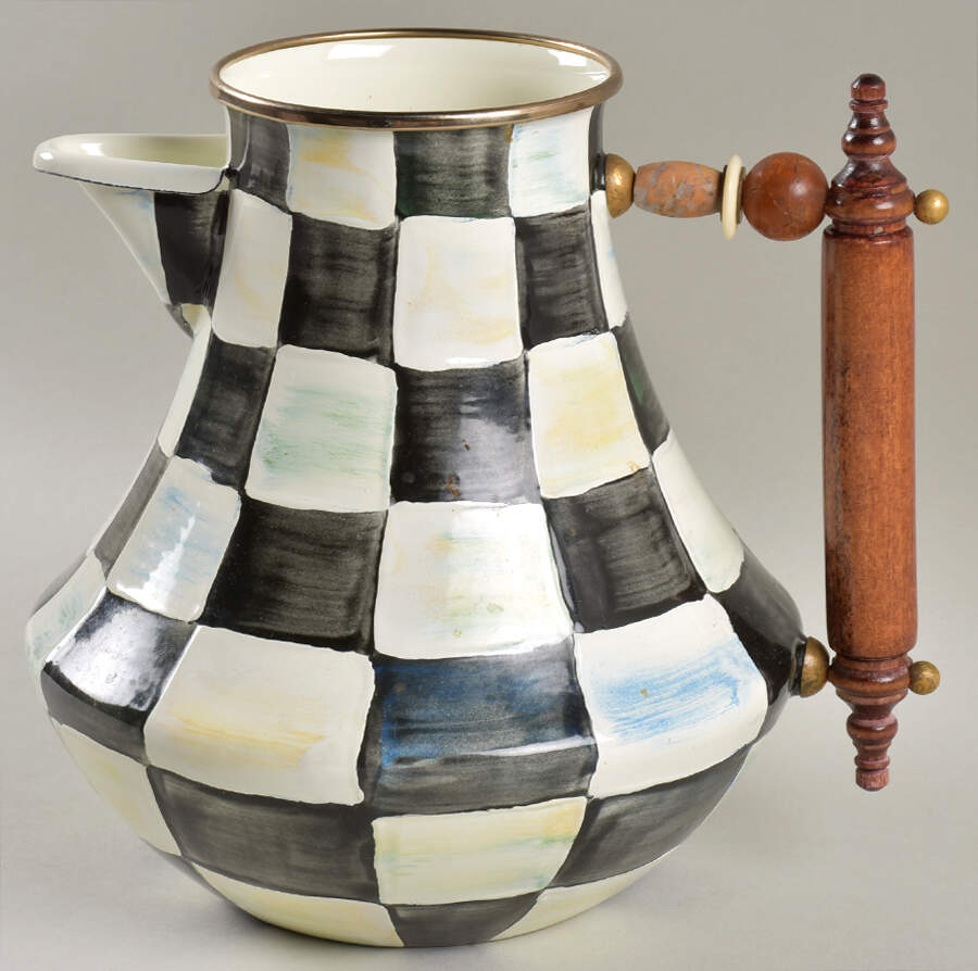 Courtly Check (Enamelware) 64 Oz Jug No Lid by MacKenzie-Childs-1