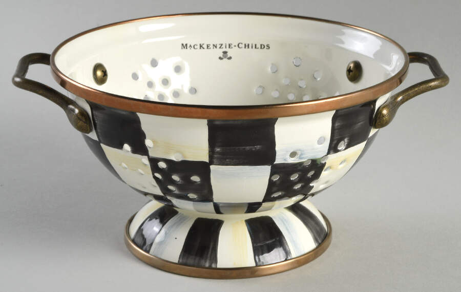 Courtly Check (Enamelware) Metal Colander by MacKenzie-Childs-1