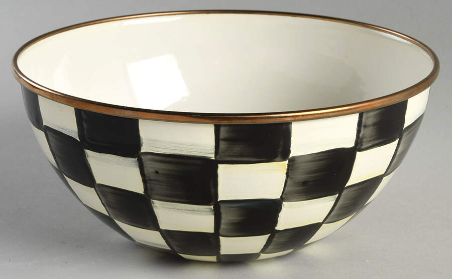 Courtly Check (Enamelware) 7" Round Serving Bowl by MacKenzie-Childs-1