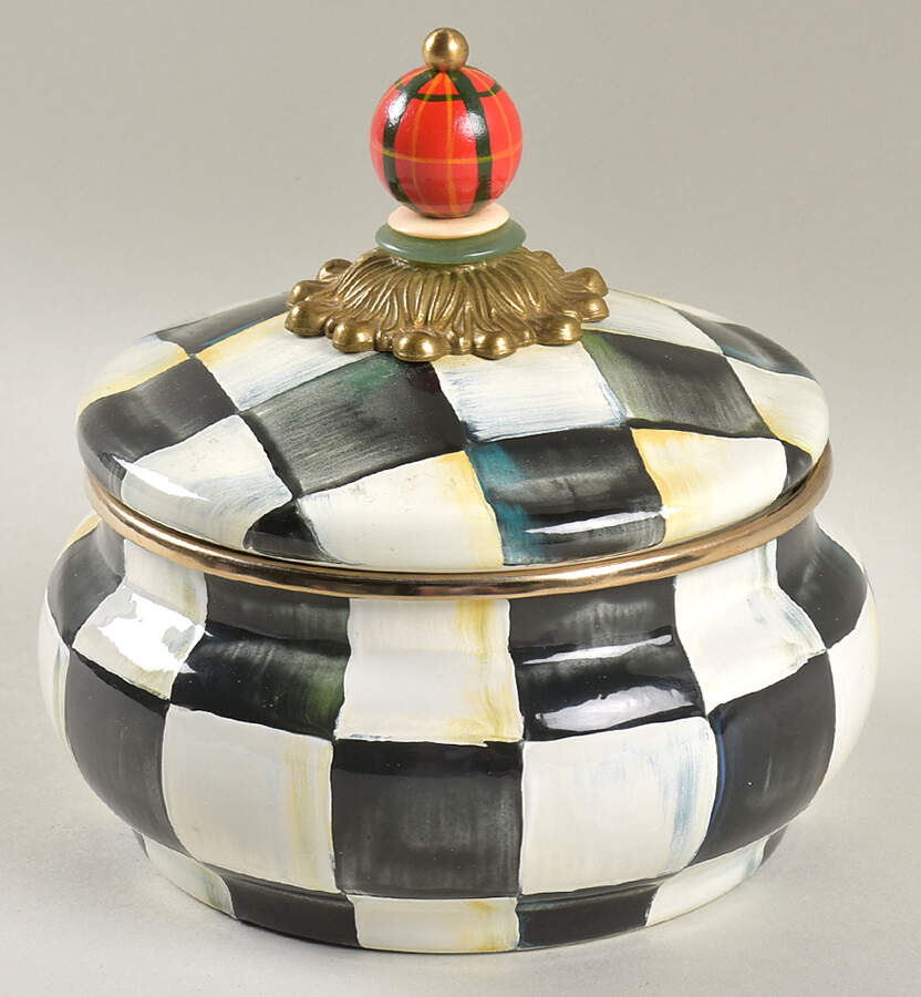 Courtly Check (Enamelware) Squash Canister & Lid by MacKenzie-Childs-1