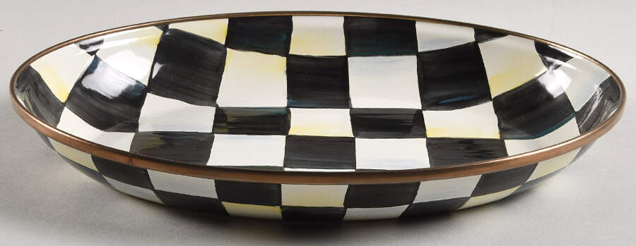 Courtly Check (Enamelware) 10" Oval Dish by MacKenzie-Childs-1