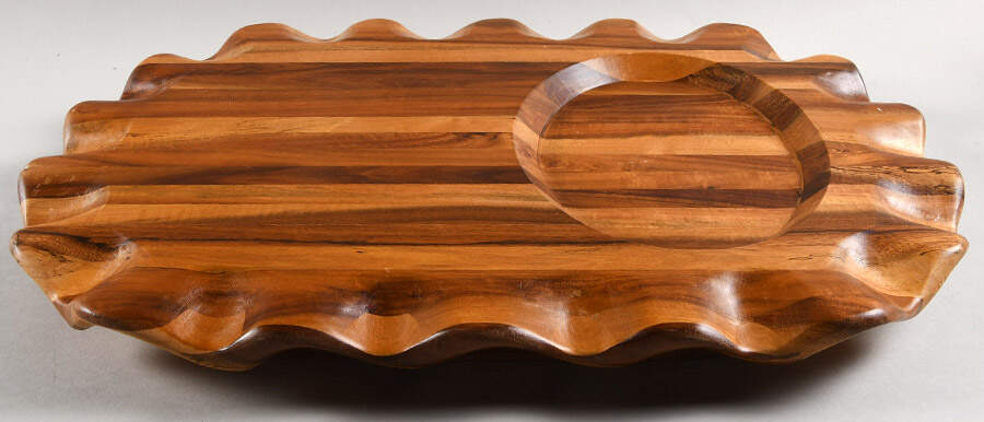 Courtly Check (Enamelware) Wood Tray for Cheese & Cracker Set by MacKenzie-Childs-1
