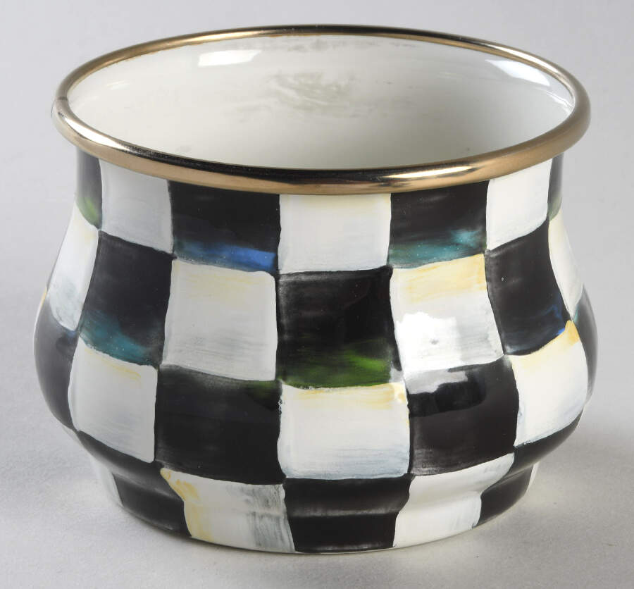 Courtly Check (Enamelware) Sugar Bowl No Lid by MacKenzie-Childs-1