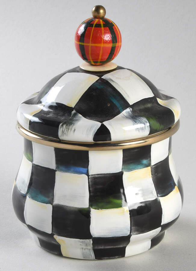 Courtly Check (Enamelware) Sugar Bowl & Lid by MacKenzie-Childs-1