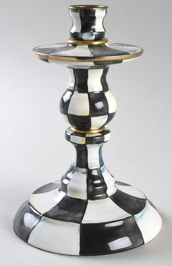 Courtly Check (Enamelware) 8" Tall Candlestick by MacKenzie-Childs-1