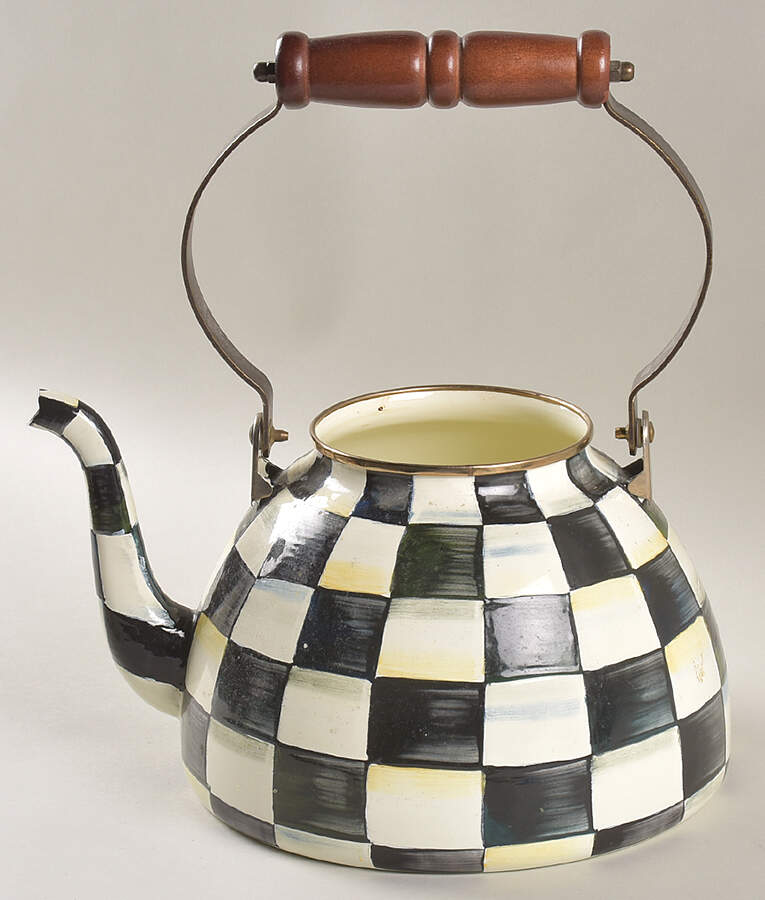 Courtly Check (Enamelware) Metal Kettle No Lid by MacKenzie-Childs-1