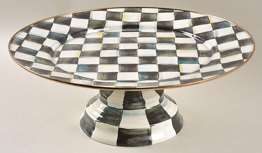 Courtly Check (Enamelware) 16" Diameter Pedistal Cake Stand by MacKenzie-Childs-1