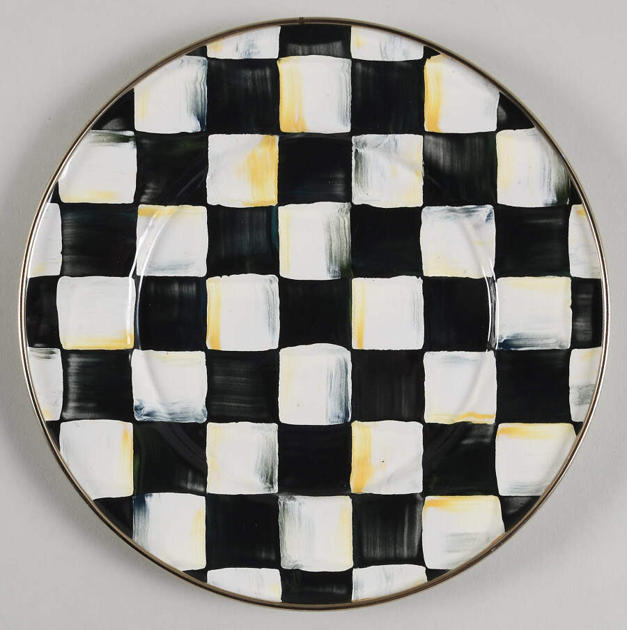 Courtly Check (Enamelware) Round Cheese Dish No Lid by MacKenzie-Childs-1