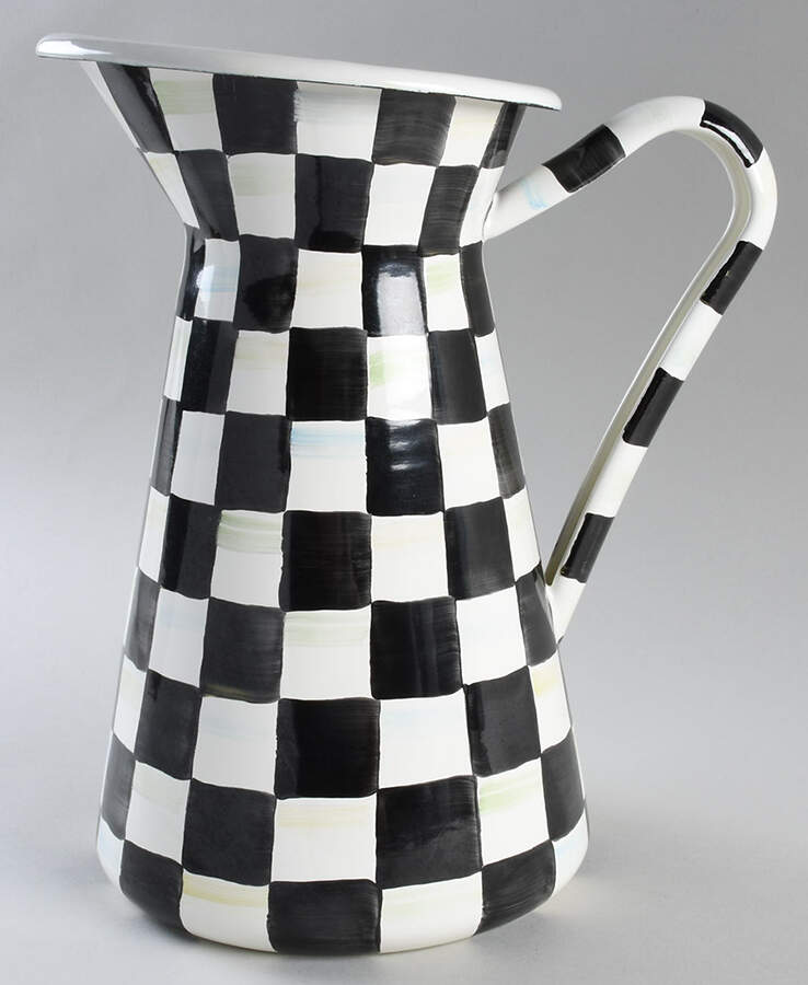 Courtly Check (Enamelware) 136 Oz Pitcher by MacKenzie-Childs-1