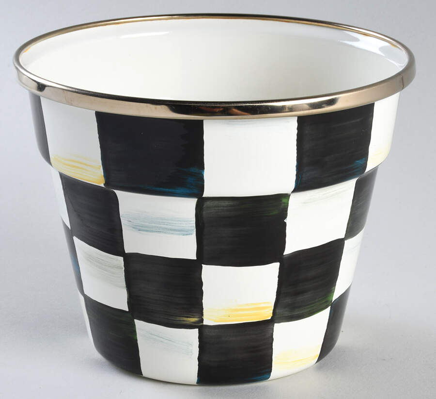 Courtly Check (Enamelware) 5" Flower Pot by MacKenzie-Childs-1