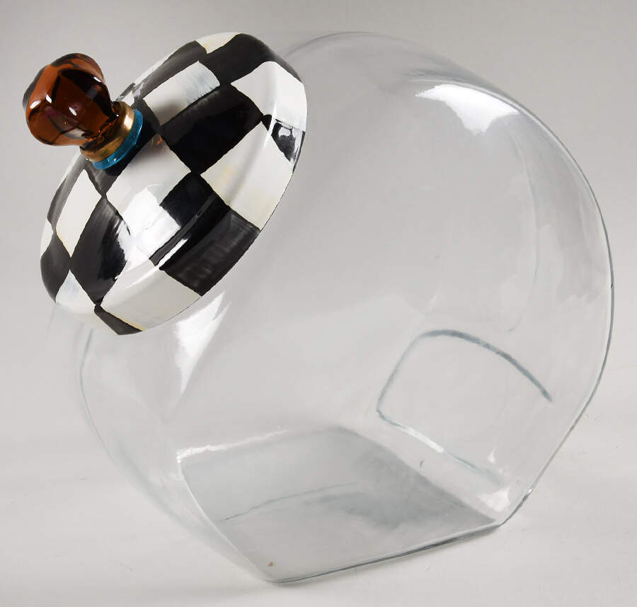 Courtly Check (Enamelware) Penny Candy Jar & Lid by MacKenzie-Childs-1