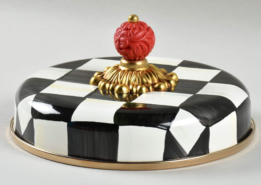 Courtly Check (Enamelware) Lid for Large Glassware Canister by MacKenzie-Childs-1