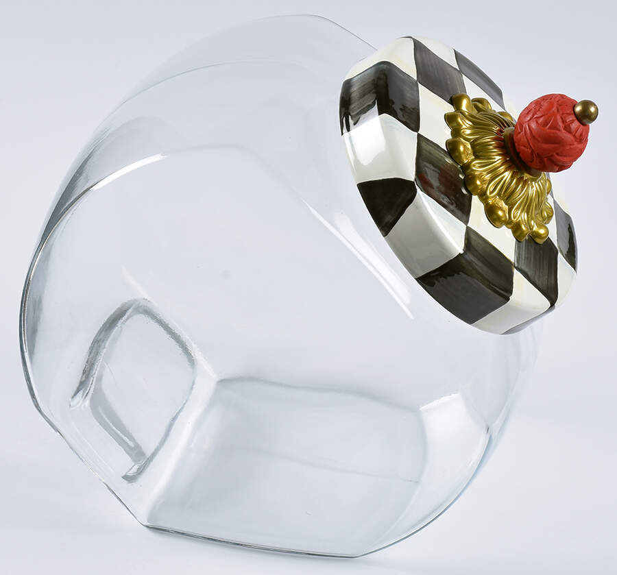 Courtly Check (Enamelware) Glassware Treat Jar & Lid by MacKenzie-Childs-1
