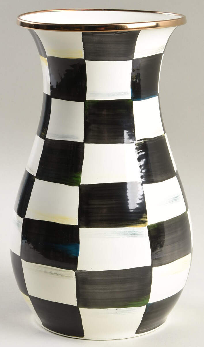 Courtly Check (Enamelware) 10" Vase by MacKenzie-Childs-1