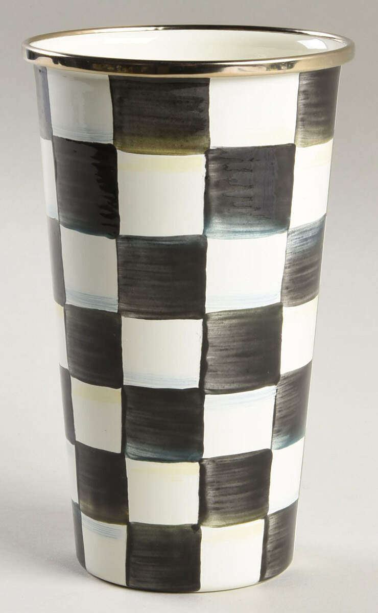 Courtly Check (Enamelware) Tall China Tumbler by MacKenzie-Childs-1