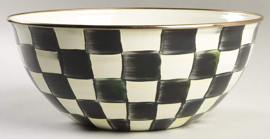 Courtly Check (Enamelware) 11" Round Serving Bowl by MacKenzie-Childs-1