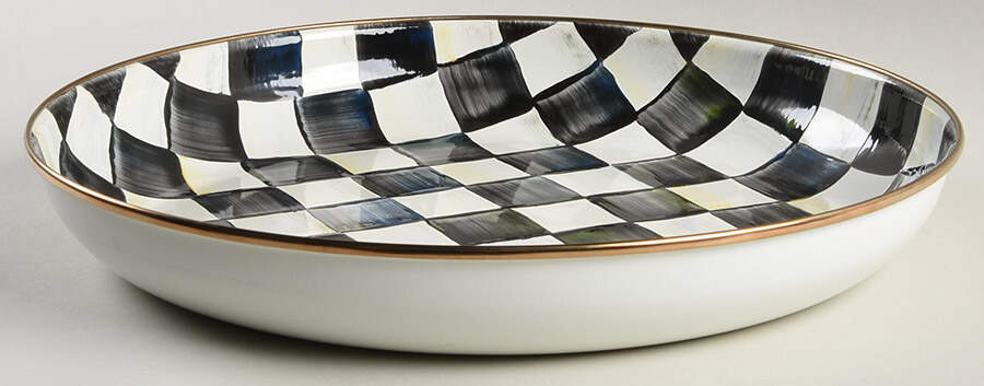 Courtly Check (Enamelware) Round Shallow Bowl by MacKenzie-Childs-1