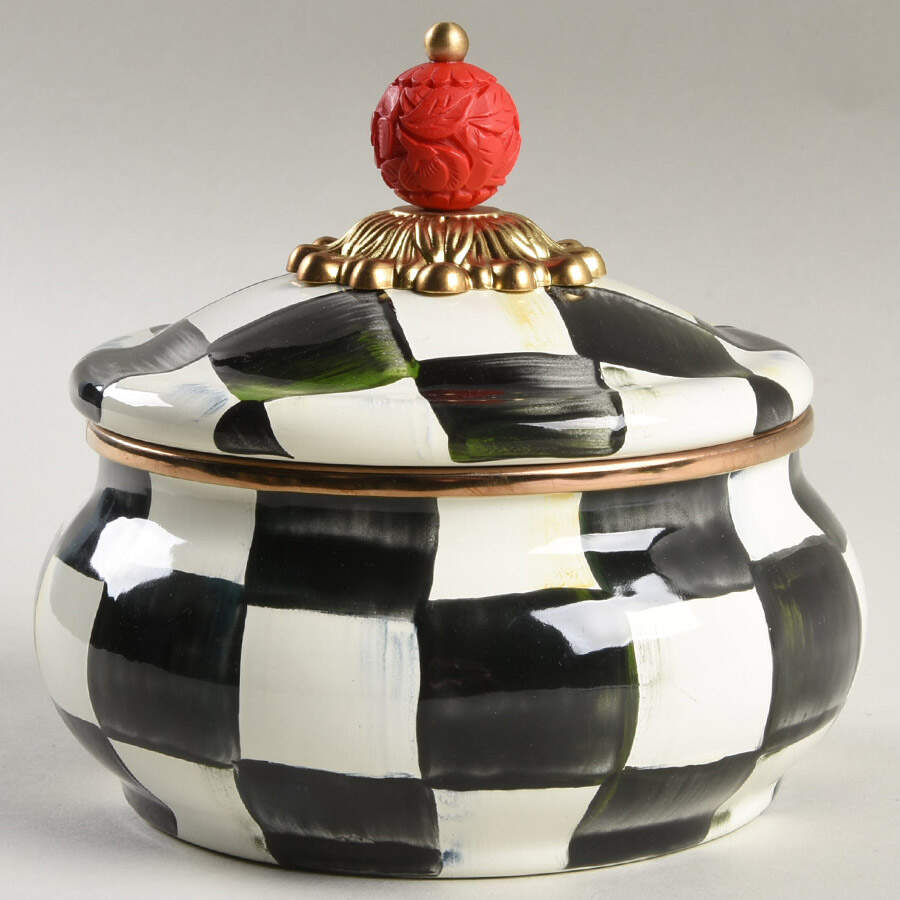 Courtly Check (Enamelware) Round Box & Lid by MacKenzie-Childs-1