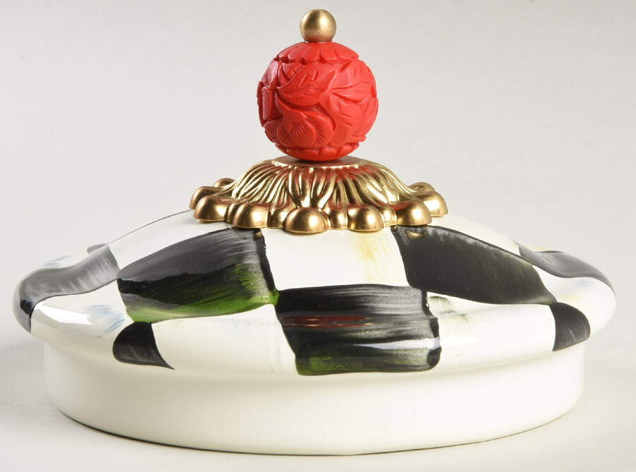 Courtly Check (Enamelware) Lid for Round Box by MacKenzie-Childs-1