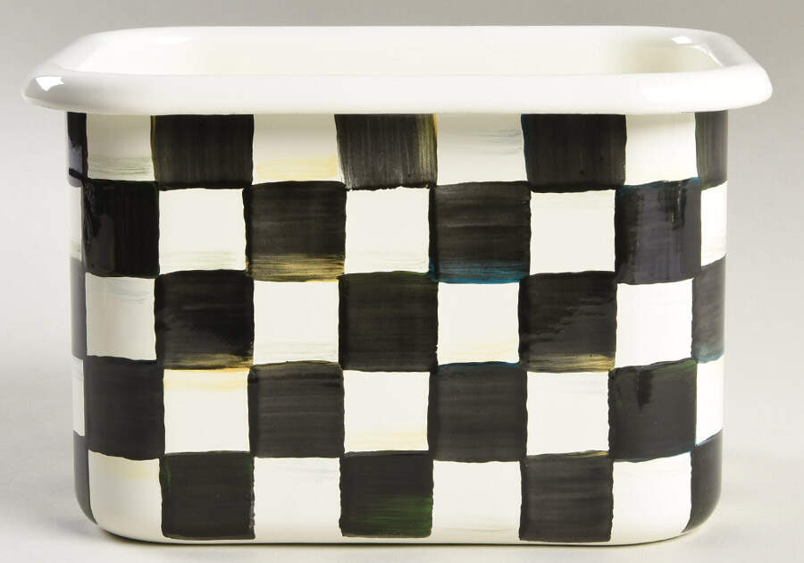 Courtly Check (Enamelware) Recipe Box No Lid by MacKenzie-Childs-1