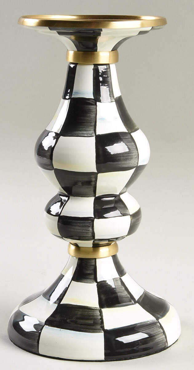 Courtly Check (Enamelware) 9" Pillar Candleholder by MacKenzie-Childs-1
