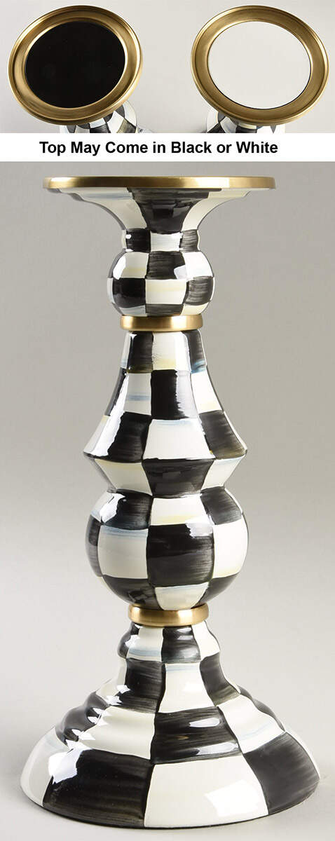 Courtly Check (Enamelware) Pillar Candleholder by MacKenzie-Childs-1