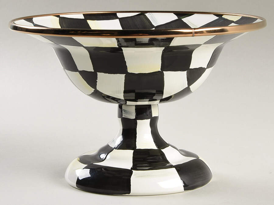 Courtly Check (Enamelware) Round Compote (Height X Width) by MacKenzie-Childs-1