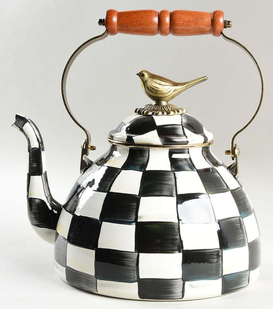 Courtly Check (Enamelware) Metal Kettle & Lid by MacKenzie-Childs-1