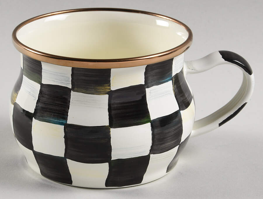 Courtly Check (Enamelware) Flat Cup by MacKenzie-Childs-1