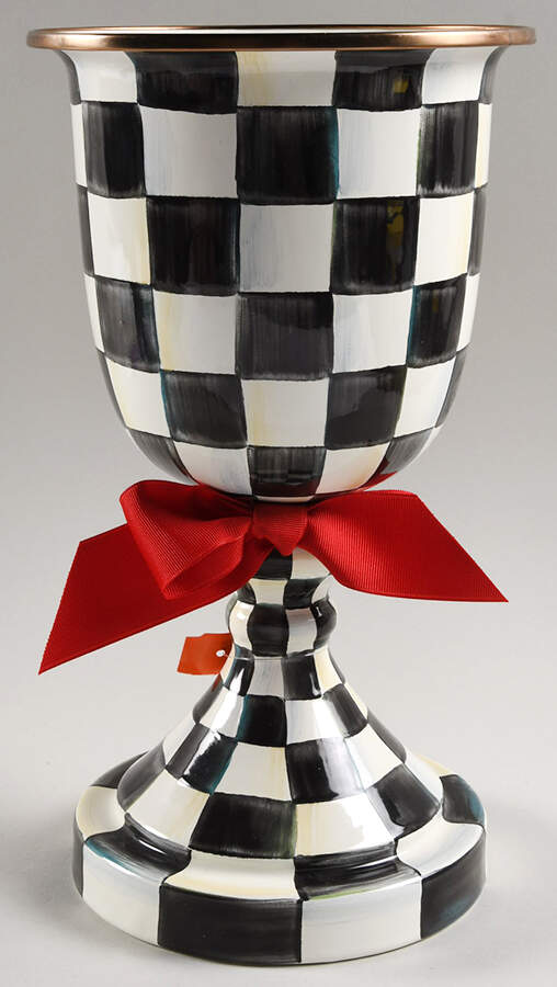 Courtly Check (Enamelware) 12" Vase by MacKenzie-Childs-1