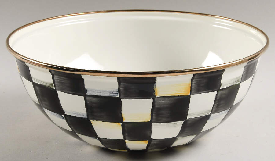 Courtly Check (Enamelware) 9" Round Serving Bowl by MacKenzie-Childs-1