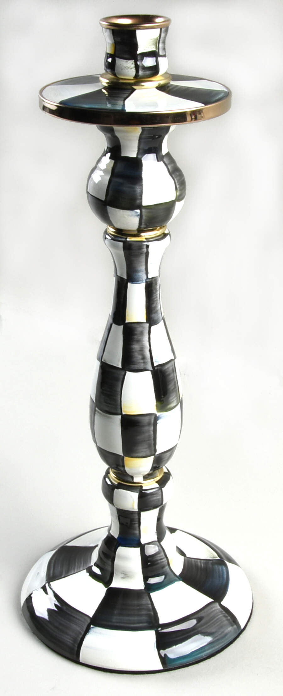 Courtly Check (Enamelware) 14" Candlestick by MacKenzie-Childs-1