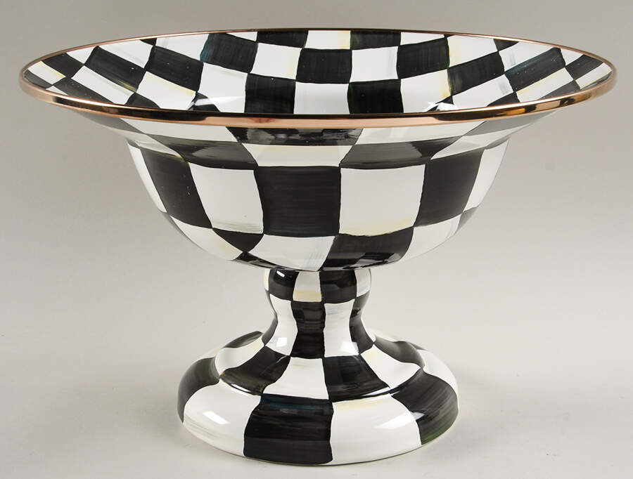 Courtly Check (Enamelware) Round Compote (Height X Width) by MacKenzie-Childs-1