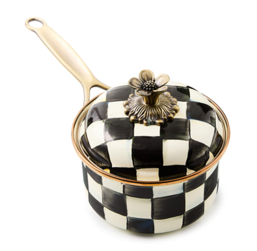 Courtly Check (Enamelware) Saucepan & Lid by MacKenzie-Childs-1