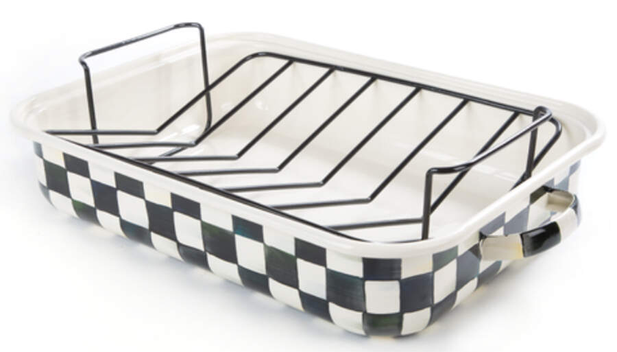 Courtly Check (Enamelware) Rectangular Roaster by MacKenzie-Childs-1