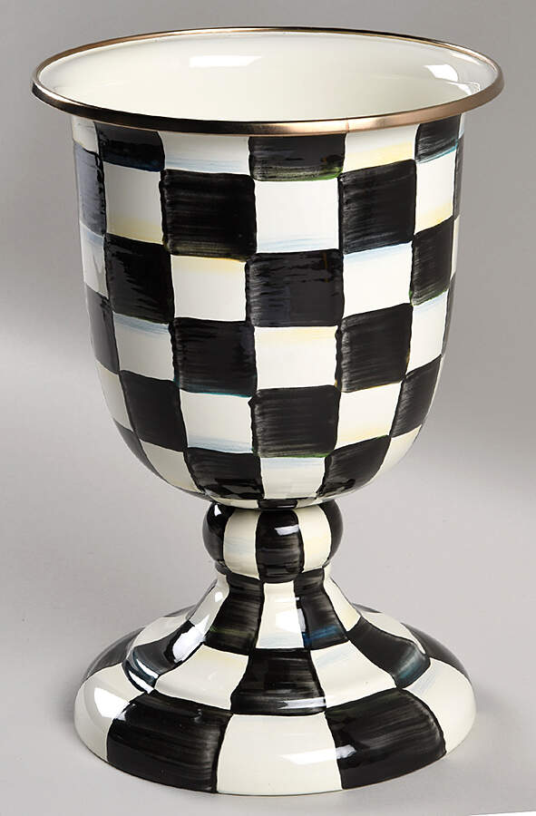 Courtly Check (Enamelware) Pedestal Vase by MacKenzie-Childs-1