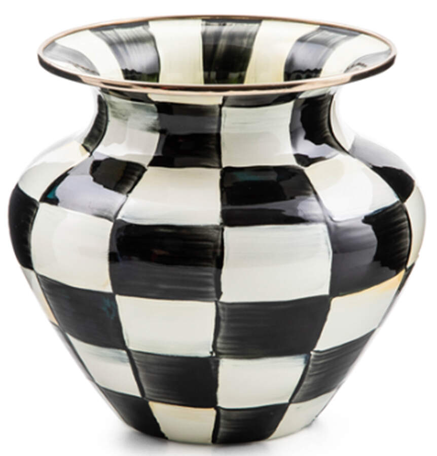 Courtly Check (Enamelware) 7" Vase by MacKenzie-Childs-1