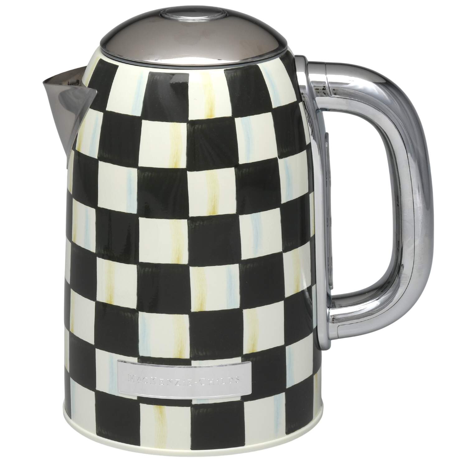Courtly Check (Enamelware) Electric Kettle with Hinged Lid by MacKenzie-Childs-1